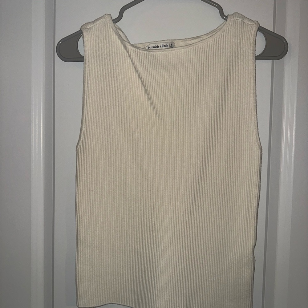 Abercrombie & Fitch Cream Ribbed Tank Top